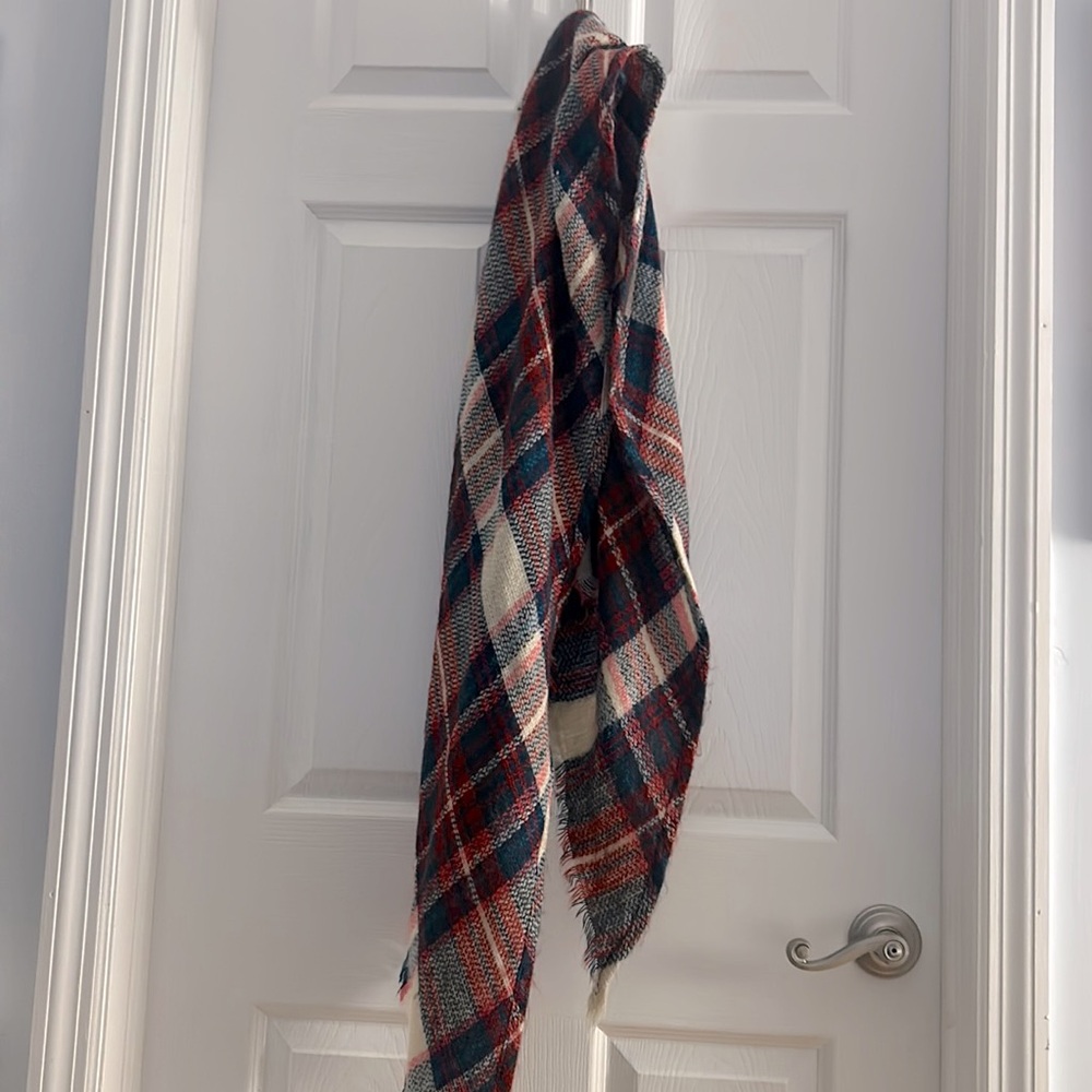 Womens Warm Long Shawl Winter Wraps Large Scarves Knit Plaid Triangle Scarf